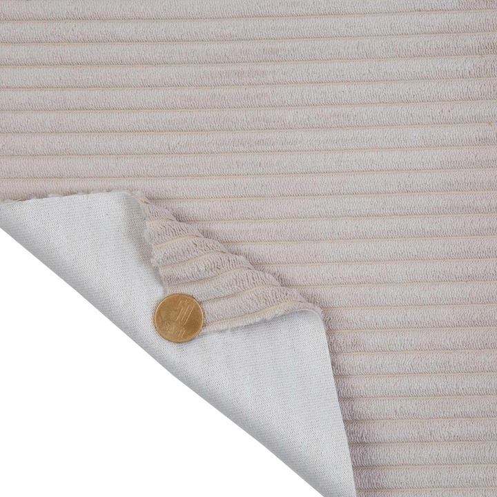 Stofa tapiterie L06, Depozitul de Scaune, catifea crem, 370g/mp, 142cm