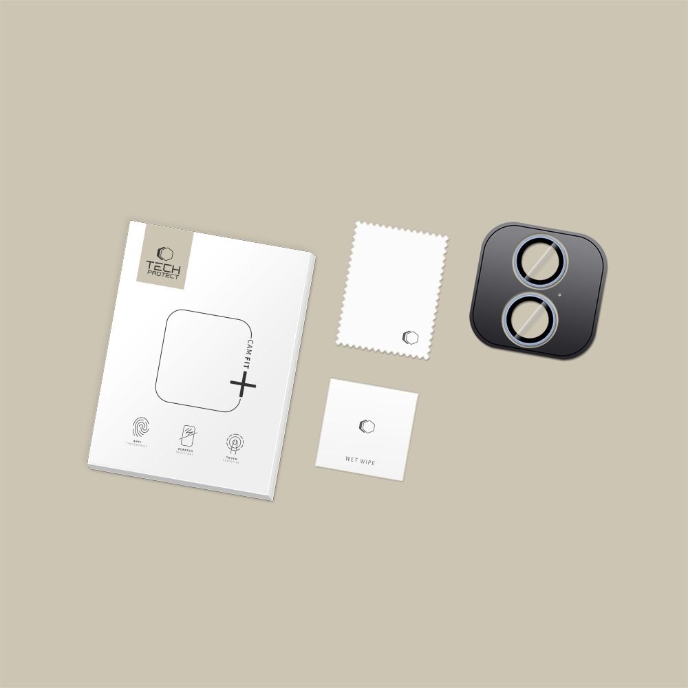 Folie sticla camera foto Tech-Protect CamRing Fit Plus compatibila cu iPhone 17, Albastru