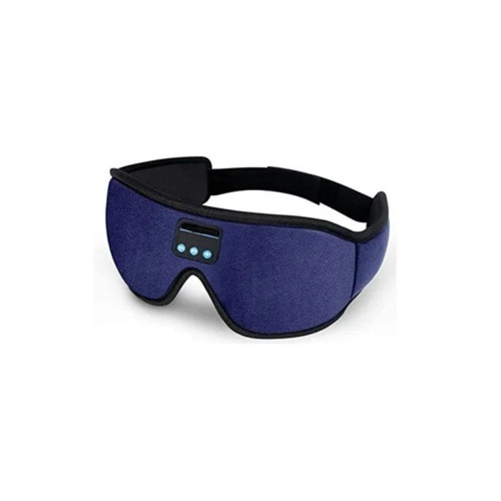 Masca de somn Bluetooth 3D, stereo, ultrafina, albastra
