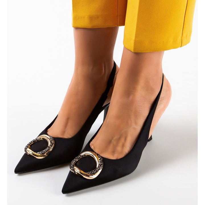 Pantofi dama dEpurtat, negri, Negru