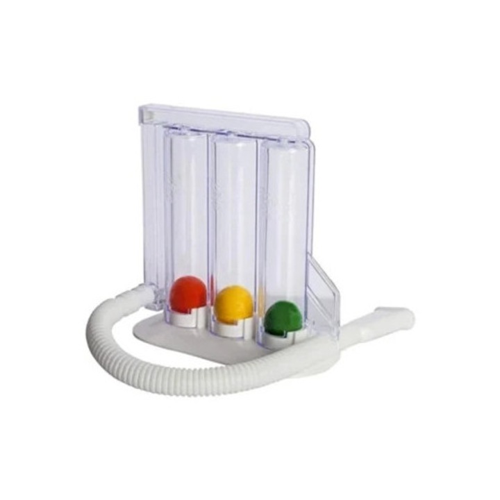 Dispozitiv medical, espirometru, 3 bile pentru exercitii respiratorii, multicolor