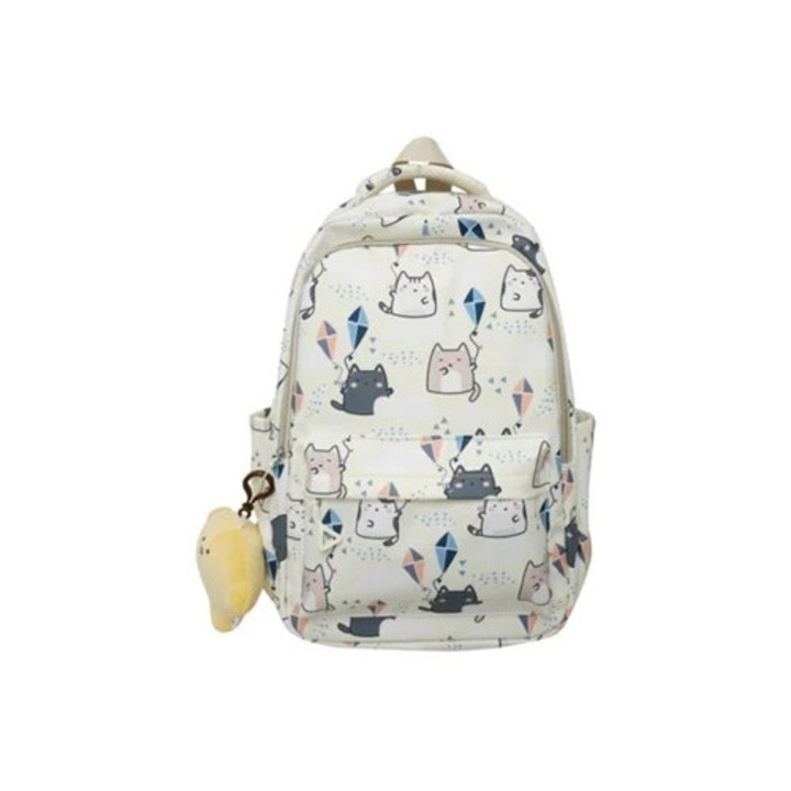 Rucsac pentru fete, mare capacitate, alb