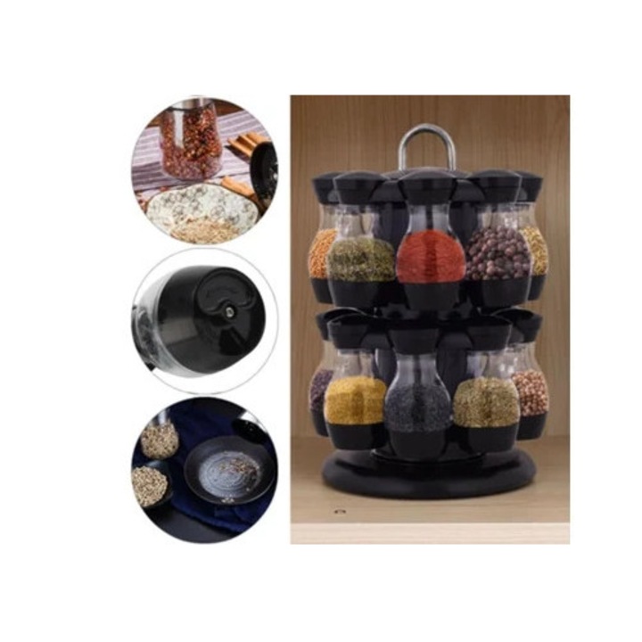 Set 17 Suport rotativ pentru condimente Carusel de mirodenii Recipient de bucatarie