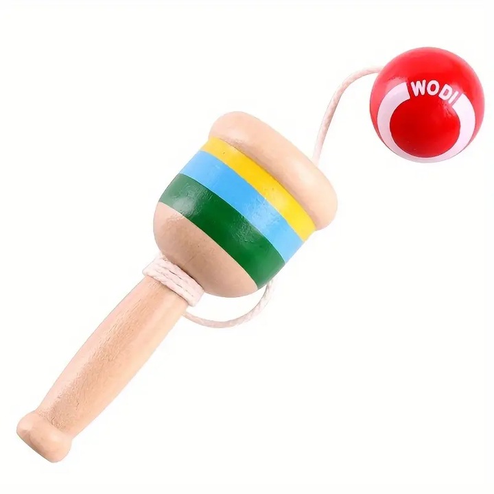 Interaktív játék, Kendama labda, dobható és elkapható, segíti az intelligencia fejlesztését és a kéz-szem koordináció gyakorlását