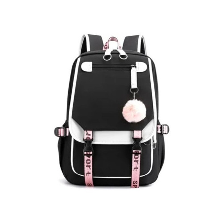 Nagy kapacitású vízálló hátizsák, fekete