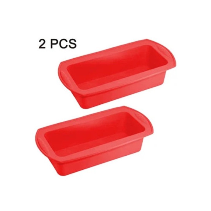 Tapadásmentes szilikon sütőforma, süteményekhez, kenyérhez, húshoz, quiche-hez, piros, 2 db