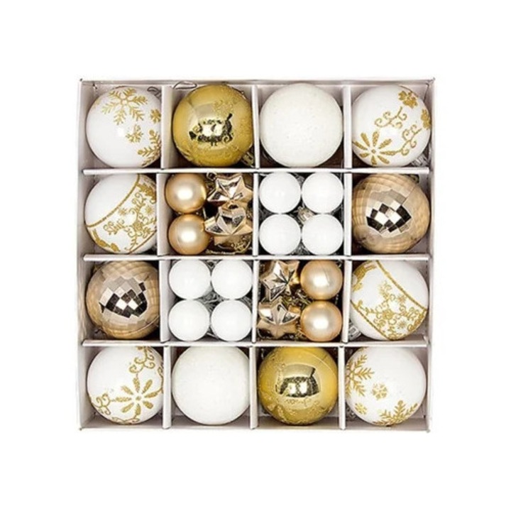 Set de 44 globuri de Craciun pentru decoratiuni de brad