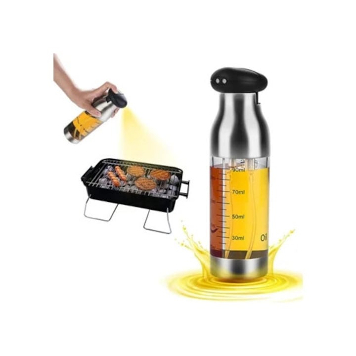 Garrafa de Spray 200ml pentru Ulei si Otet, Oliviere, 2 in 1, Gatit, Gatit la Gratar