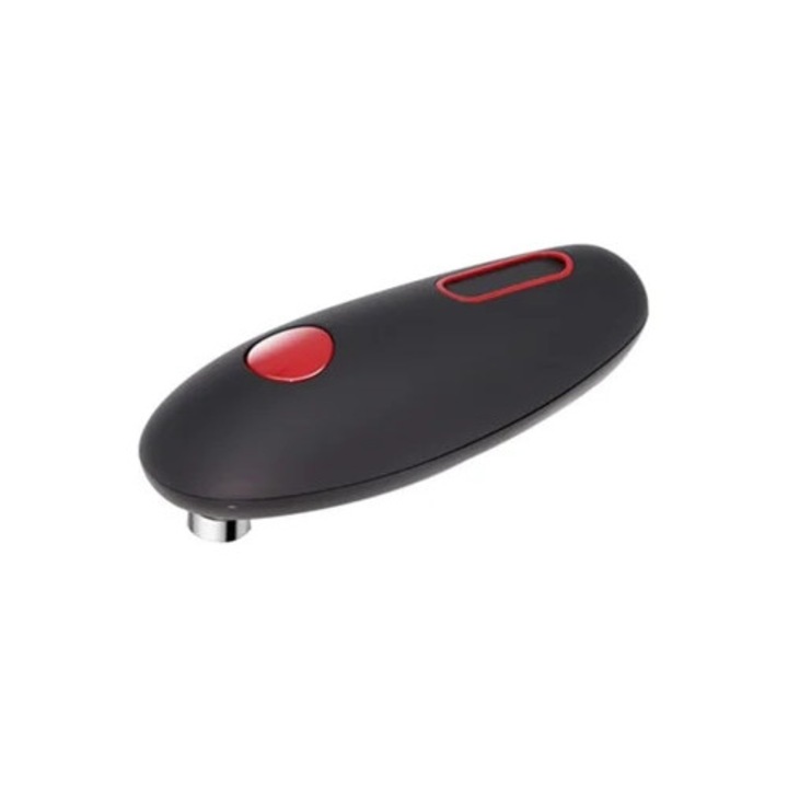 Elektromos konzervnyitó, biztonságos éllel, egygombos, fekete