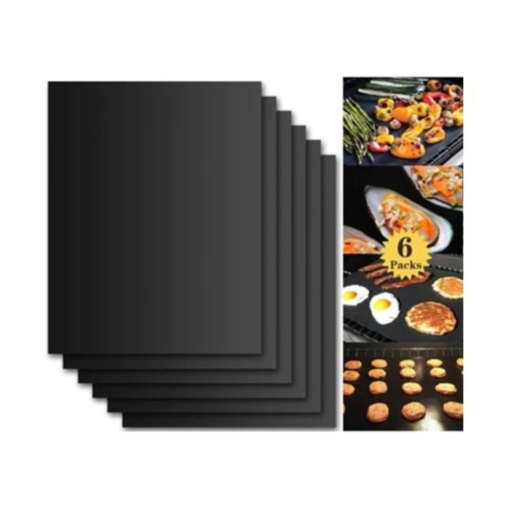 Set de 6 ustensile gratar, antiaderente, 40x33cm