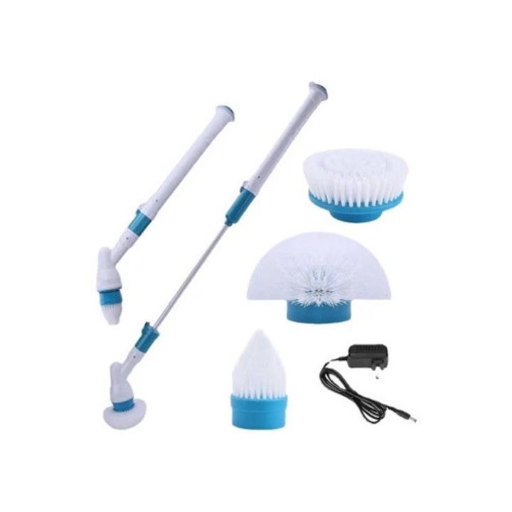 Perie de curatare electrica Turbo Scrub, fara fir, set cu 3 capete