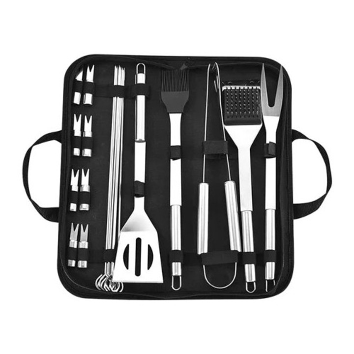 Set ustensile gratar, 20 piese, pentru camping si gradina