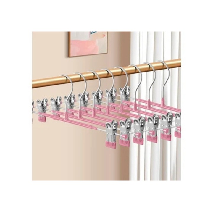 Set 20 umerase ajustabile din otel inoxidabil, antiderapante, roz