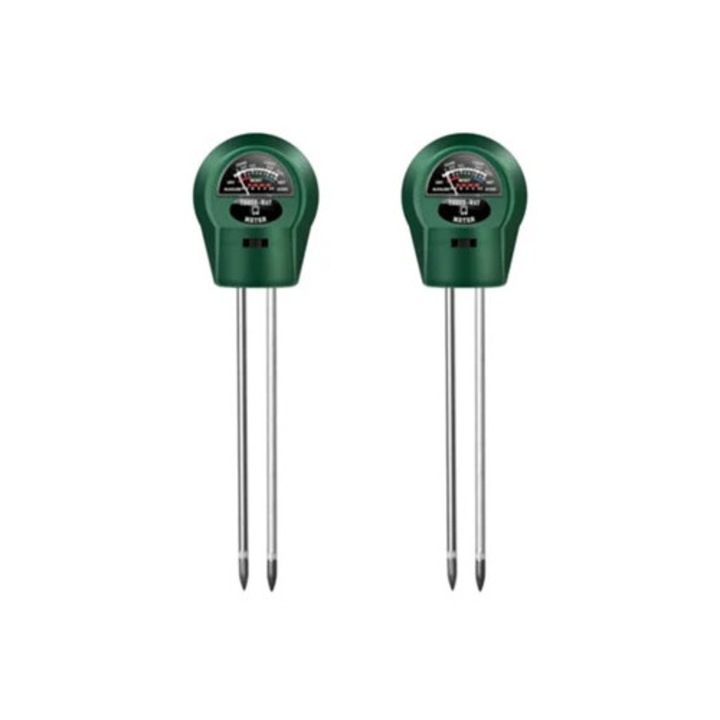 Set de 2 unelte de masura pentru sol 3 in 1, testator de pH, umiditate pentru plante