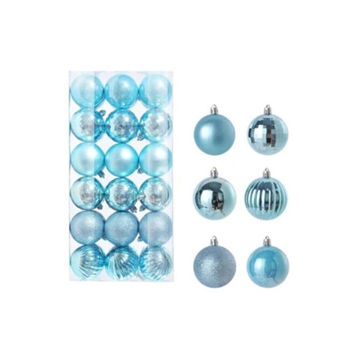 Set 36 Globuri de Craciun 4Cm Albastre