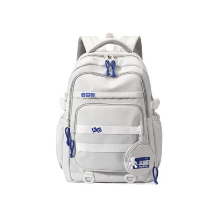 Rucsac de mare capacitate, gri deschis, pentru adolescenti si elevi