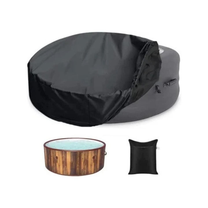 Husa pentru cada cu hidromasaj, portabila, rezistenta, 90cm, negru