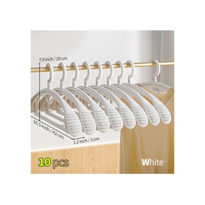 Set 10 umerase din plastic antiderapante, gri