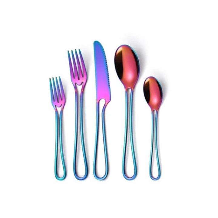 Set 5 tacamuri, inox, multicolor