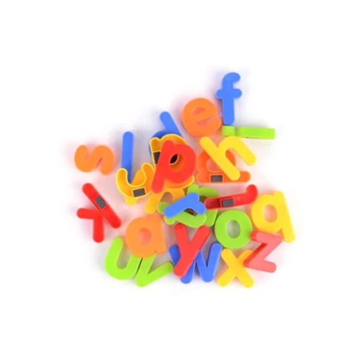 Set 26 Litere Magnetice Alfabet pentru Copii, Magneti Decorativi, Plastic, Multicolor