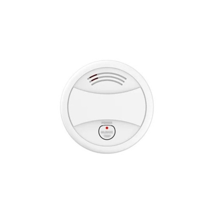 Alarma de incendiu inteligenta, detector de fum, WiFi, cu LED, alb