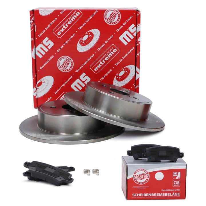 Féktárcsa és fékbetét szett, Master-Sport Toyota Corolla (_E12_), 279mm, 9mm vastagság, hátsó