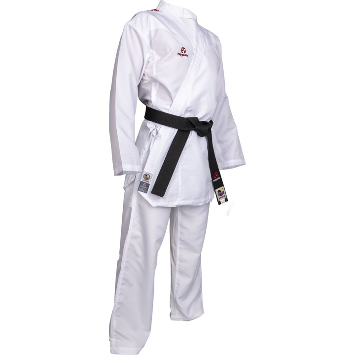 Karate-Gi "Premium Kumite", aprobat WKF, Hayashi, Alb, 185cm, Rosu/Alb