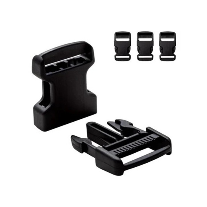 Hátizsák, 5 láb, fekete, 10 fogantyú, dupla csat, 32 mm