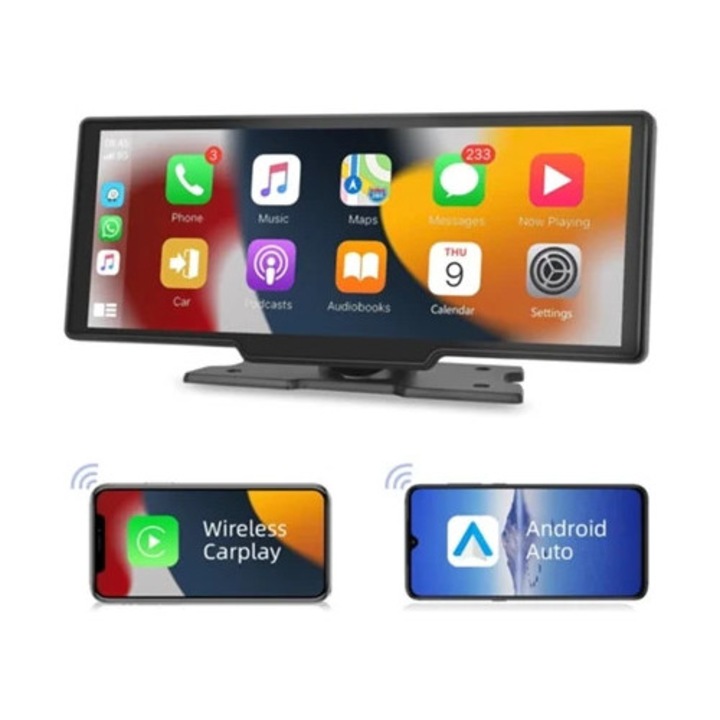 Receptor audio portabil pentru masina 10.26", compatibil Android Auto si Apple Carplay