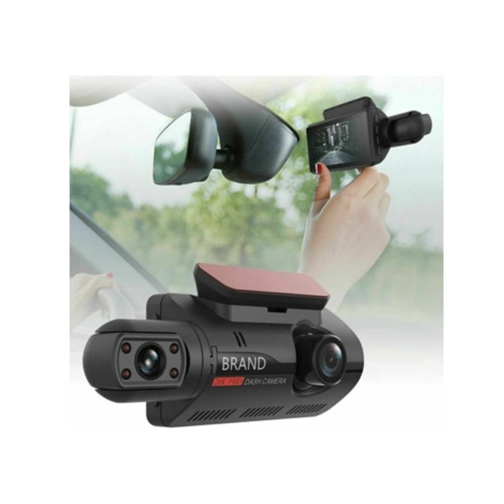 Camera auto DVR, video Full HD 1080p, unghi larg, lenta dubla, neagra