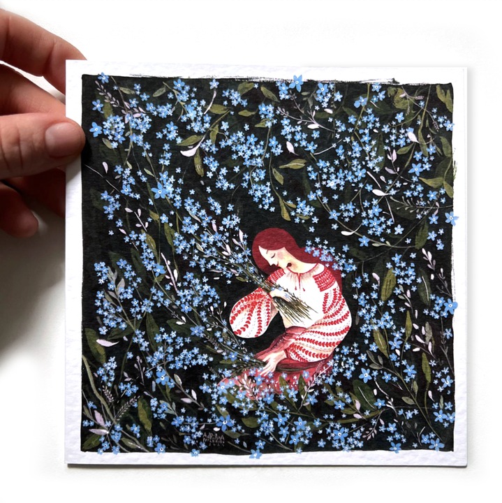 Felicitare de dor, PortCuloare, 15x15cm, plic colorat inclus