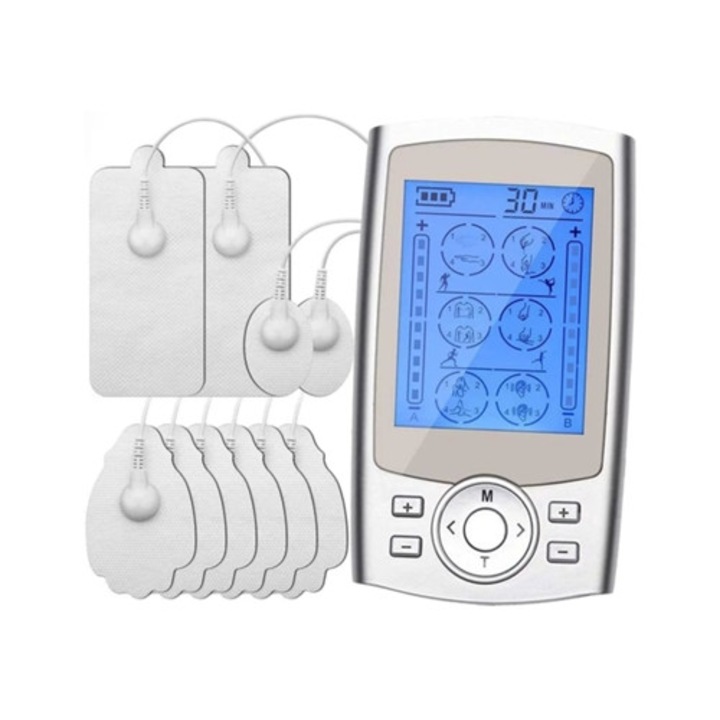Aparat de masaj corporal, 24 moduri, argintiu