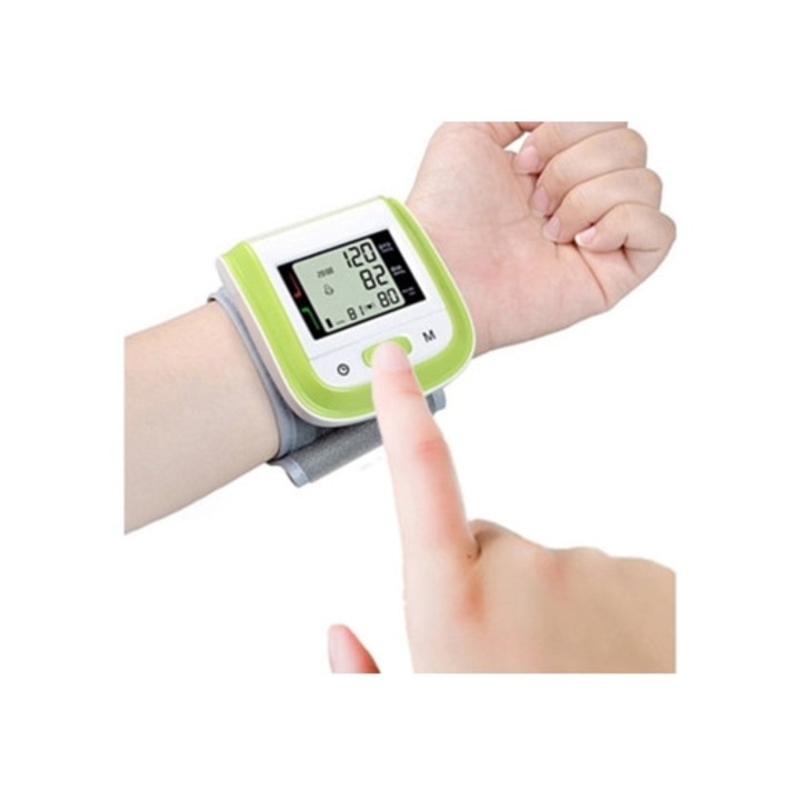 Tensiometru electronic de presiune arteriala montat pe puls, verde