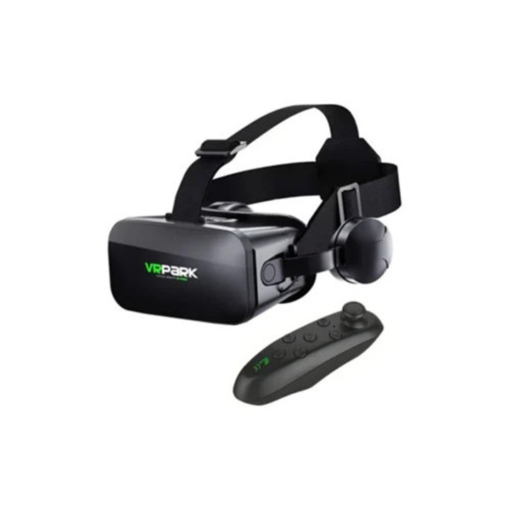 VR очила със слушалки, 3D виртуална реалност, дистанционно управление, за iOS и Android
