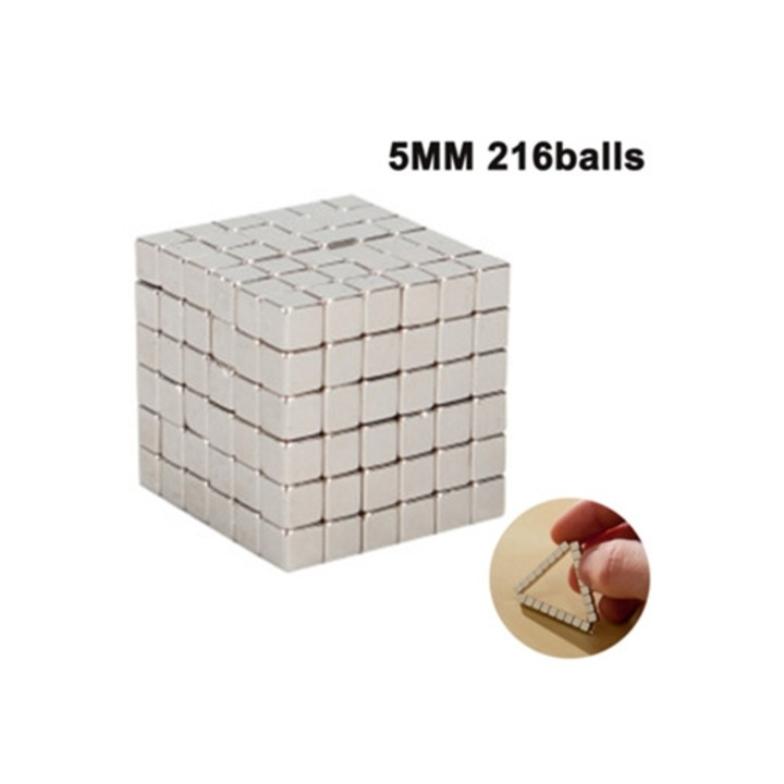 216 darabos mágneses építőkészlet, ezüst, 5mm