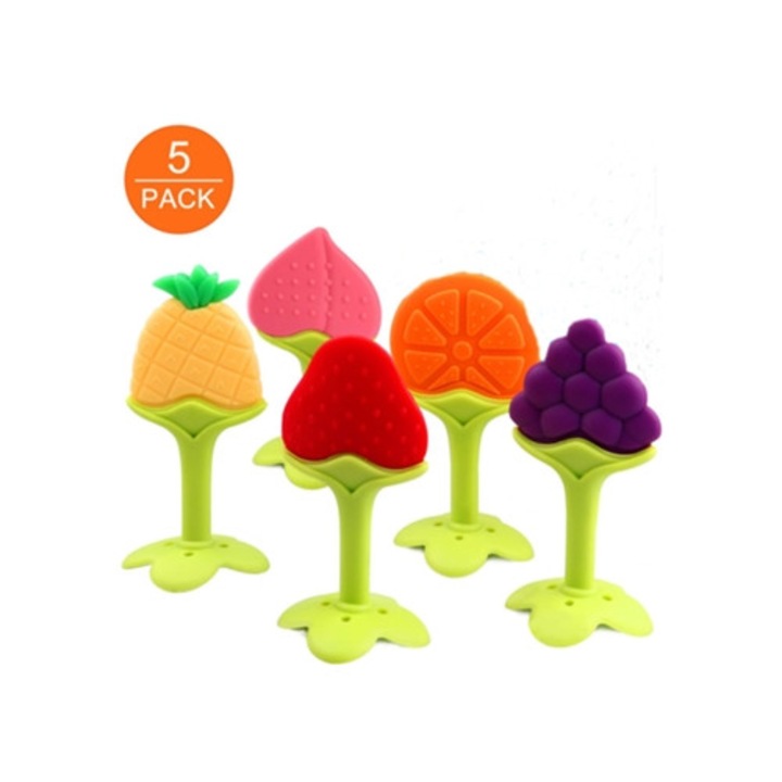 Fogzási játék szett, 5 kulcs, organikus, bababarát, többszínű