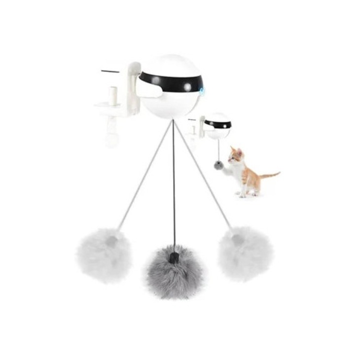 Interaktív macskajáték, elektromos labda típusú, többszínű