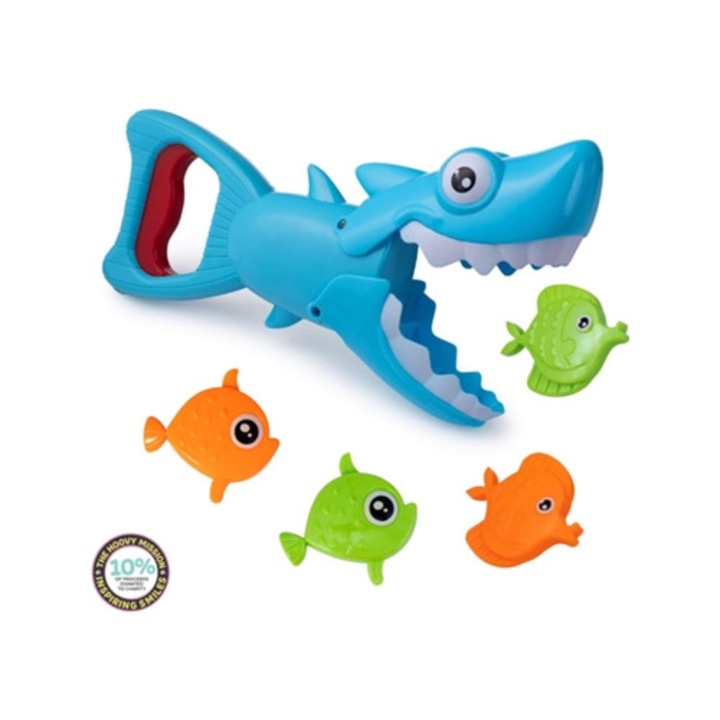 Fürdőjáték készlet, cápa, 4 halacskával, gyermekeknek