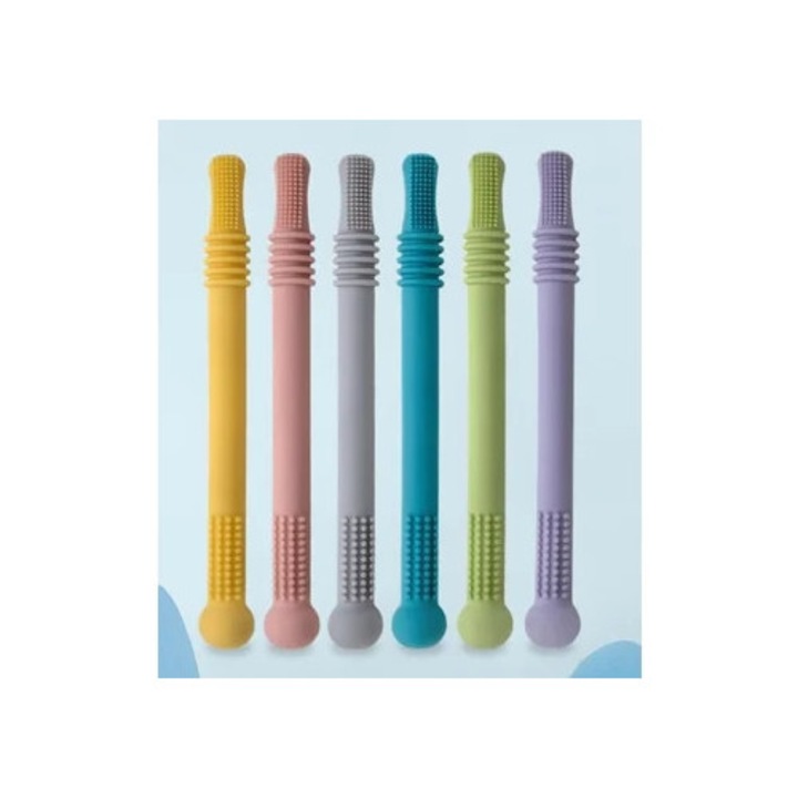 Szilikon rágókák babáknak, kefés készlet, rágójátékok