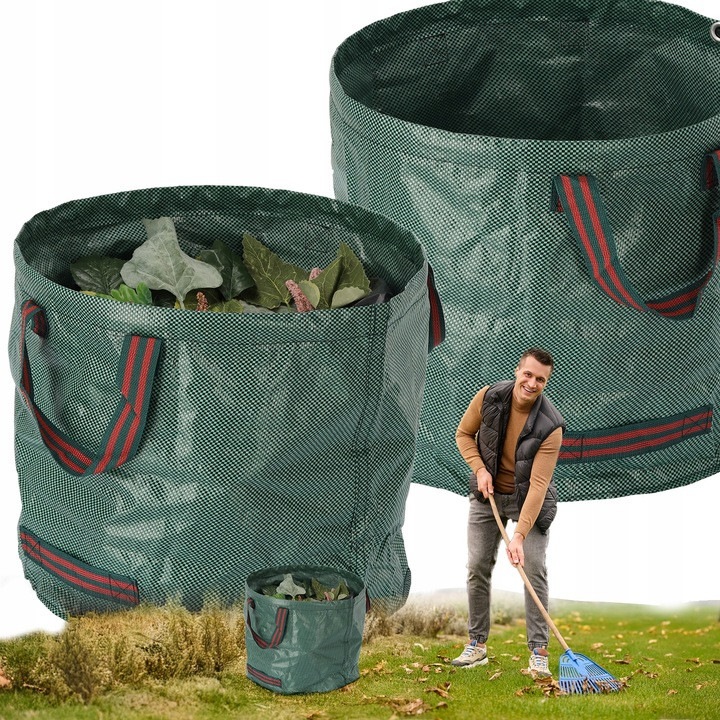 Sac gradina pliabil 60L – rezistent, impermeabil, cu manere pentru frunze si iarba