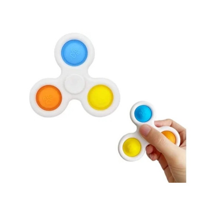 Jucarie interactiva copii, Mini Dimple Fidget Spinner, set, multicolor, 10x10cm