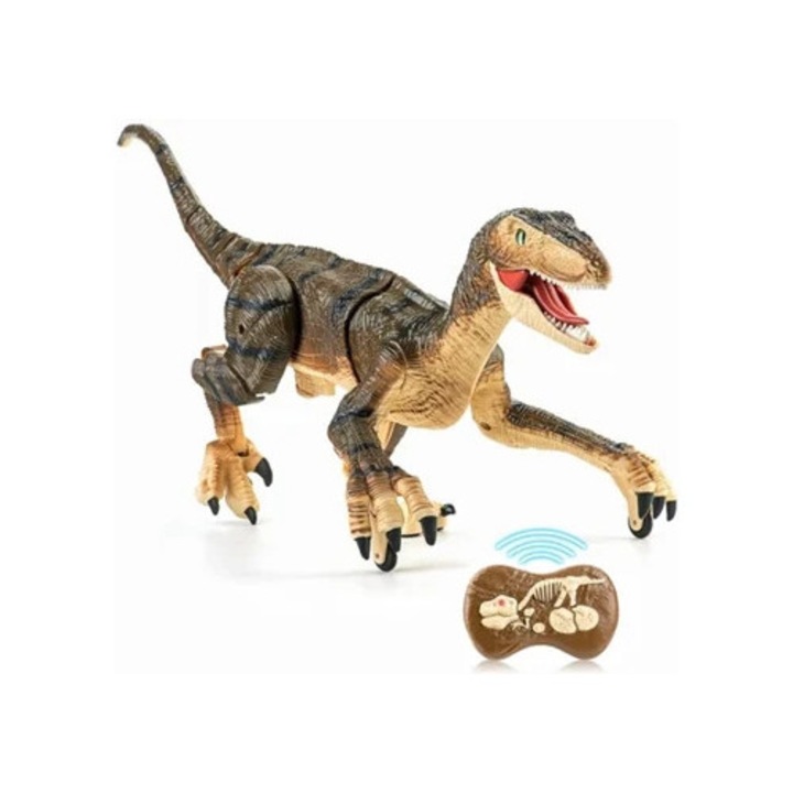 Interaktív játék gyerekeknek, távirányítós dinoszaurusz, velociraptor, többszínű