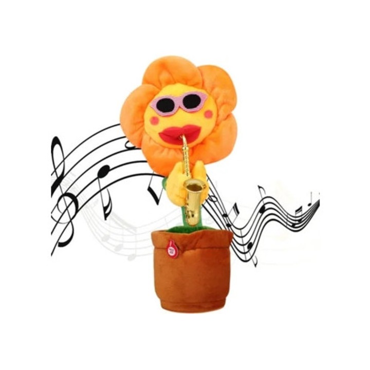 Játék hangszer, zsiráf, szaxofon, sárga
