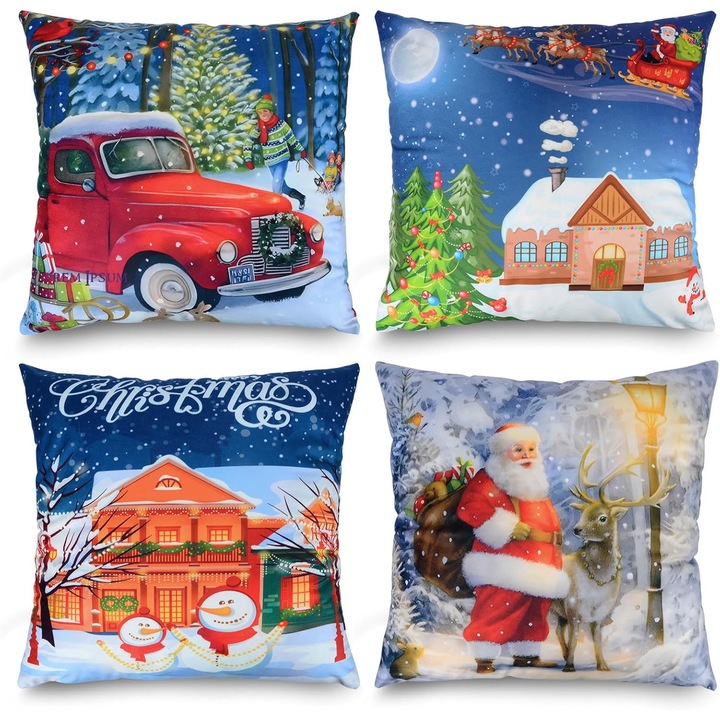 Set de 4 fete de perna de Craciun, 45 x 45 cm