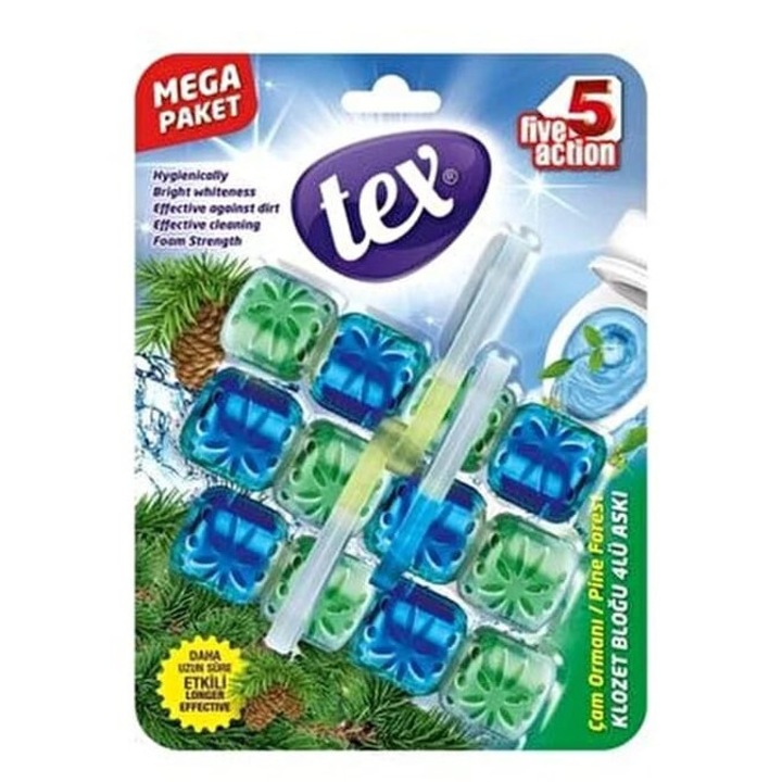 Odorizant Toaleta TEX Pine/Fresh, 3x50 g, 5 Action