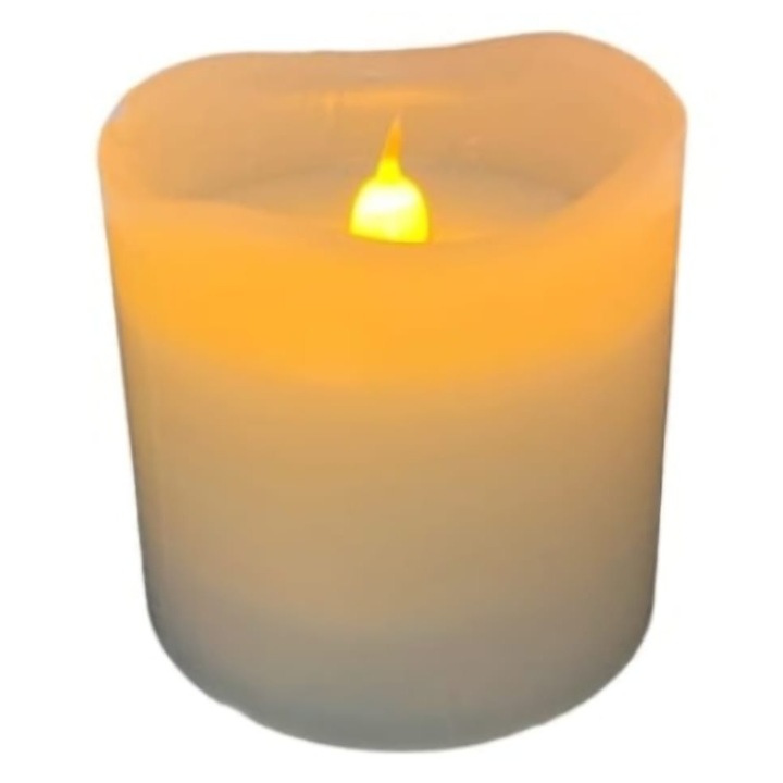 Lumanare din ceara cu led si senzor 8x8 cm