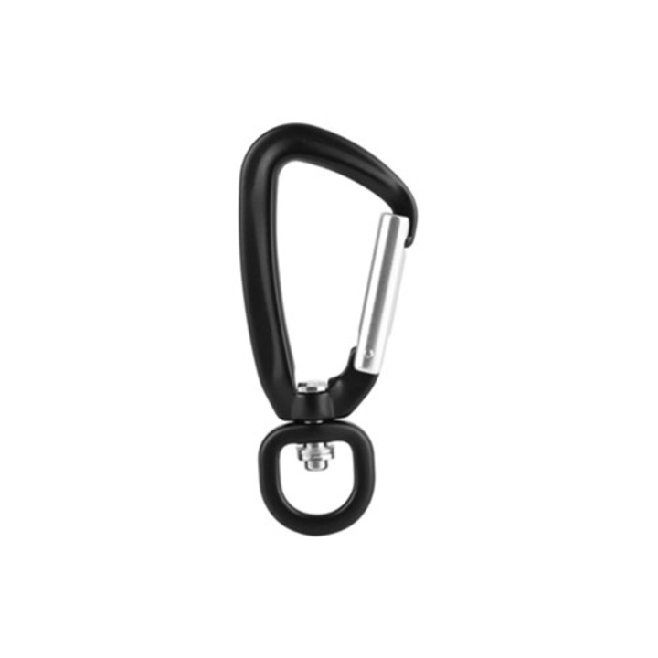 Carabinier pentru exterior, negru, cu inel cu arc, negru