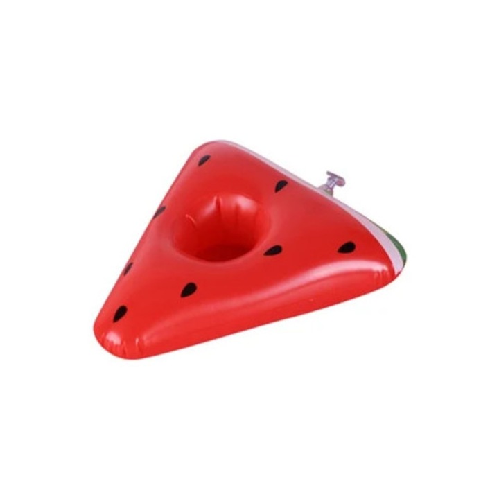 Felfújható pohártartó medencéhez, görögdinnye minta, piros, medencés partikhoz