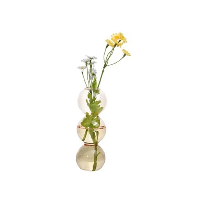 Vaze hidroponice transparente pentru plante, set decorativ, 30x15cm