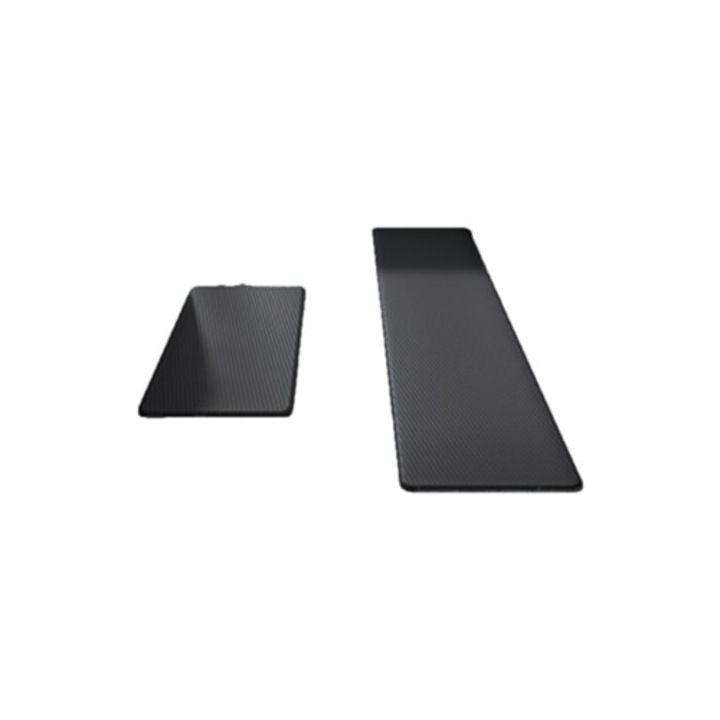 Fekete szintetikus PVC konyhai szőnyeg, 45x150 cm